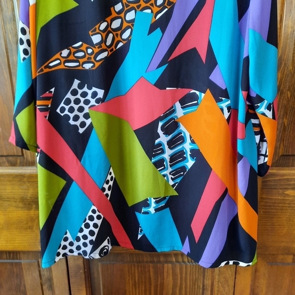 Vintage Bob Mackie Wearable Art geometric mixed animal print open front kimono - Picture 8 of 11